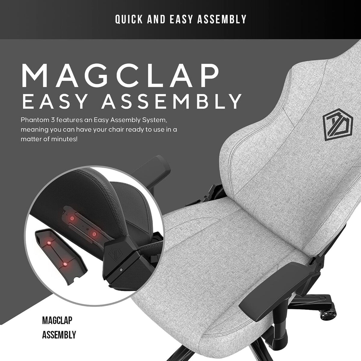 Gaming-stol AndaSeat Phantom 3 Sort Grå